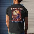 Eagle American Flag My Favorite Color Is Freedom Patriotic Mens Back Print T-shirt Gifts for Him