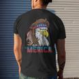 Eagle Mullet 4Th Of July Usa American Flag Eagle Merica Mens Back Print T-shirt Gifts for Him