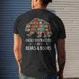 Easily Distracted By Bears & Books Lover Mammal Animal Men's T-shirt Back Print Gifts for Him