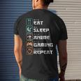 Eat Sleep Anime Gaming Repeat Funny Otaku Gamer Mens Back Print T-shirt Gifts for Him