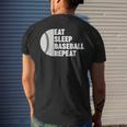 Eat Sleep Baseball Repeat For Player Vintage Funny Baseball Funny Gifts Mens Back Print T-shirt Gifts for Him