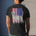 European Burmese Patriotic Cat Usa Pride American Flag Mens Back Print T-shirt Gifts for Him