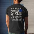 European Union Flag Girl European Pride Souvenir Funny Mens Back Print T-shirt Gifts for Him