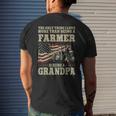 Farming Farmer Grandpa Vintage Tractor American Flag The Mens Back Print T-shirt Gifts for Him