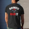 Fathers Day Armed And Dadly Deadly For Dad Men's Back Print T-shirt Gifts for Him