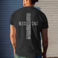 Fathers Day Blessed Dad Cross Words Christian Papa Daddy Men Gift For Mens Mens Back Print T-shirt Gifts for Him