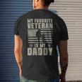 My Favorite Veteran Is My Daddy Veterans Day Usa Flag Men's T-shirt Back Print Gifts for Him