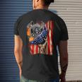 Firefighter American Flag Pride Hand Fire Service Lover Gift Mens Back Print T-shirt Gifts for Him