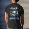 Fireman Biker Never Underestimate Motorcycle Skull Men's T-shirt Back Print Gifts for Him
