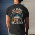 First Grade Level Unlocked Gamer 1St Day Of School Boys Mens Back Print T-shirt Gifts for Him