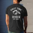 First Time Daddy New Dad Est 2023 Fathers Day Gift Mens Back Print T-shirt Gifts for Him