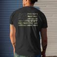 I Fix Stuff And I Know Things Handyman Handy Dad Fathers Day Men's Back Print T-shirt Gifts for Him