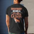Fluffy Corgi Dog Design For Lady Dog Owner Mens Back Print T-shirt Gifts for Him