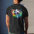 Football Watercolor Soccer Ball Artsy Splash Player Team Men's T-shirt Back Print Gifts for Him
