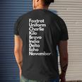 Foxtrot Uniform Charlie Kilo Bravo India Delta Echo Nov Men's T-shirt Back Print Gifts for Him