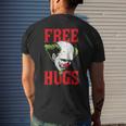 Free Hugs Clown Lazy Halloween Costume Scary Creepy Horror Mens Back Print T-shirt Gifts for Him