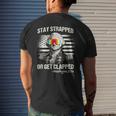 Funny 4Th Of July Stay Strapped Get Clapped Washington  Mens Back Print T-shirt Gifts for Him