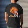 British Longhair Cat Thanksgiving Autumn Cat Lover Men's T-shirt Back Print Gifts for Him