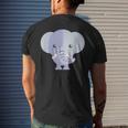 Funny Cartoon Animals Elephant Animals Funny Gifts Mens Back Print T-shirt Gifts for Him