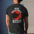 Funny Cat Lover Never Underestimate An Old Man With A Cat Mens Back Print T-shirt Gifts for Him