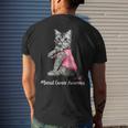 Cat Pink Ribbon In October We Wear Pink Breast Cancer Men's T-shirt Back Print Gifts for Him
