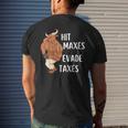 Funny Gym Weightlifting Hit Maxes Evade Taxes Workout Mens Back Print T-shirt Gifts for Him