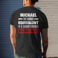 Funny Michael Saying Human Hangover Michael Name Mens Back Print T-shirt Gifts for Him