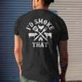 Funny Retro Bbq Party Smoker Chef Dad Gifts - Id Smoke That Mens Back Print T-shirt Gifts for Him
