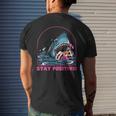 Funny Stay Positive Shark Beach Motivational Quote Mens Back Print T-shirt Gifts for Him