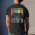 Game Over Class Of 2023 Video Games Vintage Graduation Gamer Men's Back Print T-shirt Gifts for Him