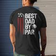 Golf Best Dad By Par Daddy Golfer American Flag Fathers Day Men's Back Print T-shirt Gifts for Him