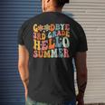 Goodbye 3Rd Grade Hello Summer Groovy Third Grade Graduate Mens Back Print T-shirt Gifts for Him