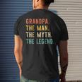 Grandpa The Man The Myth Legend Fathers Day Vintage Retro Mens Back Print T-shirt Gifts for Him