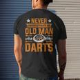 Grandpa Never Underestimate An Old Man Who Plays Darts Men's T-shirt Back Print Gifts for Him