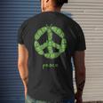Green Peas In A Pod Peace Symbol Mens Back Print T-shirt Gifts for Him