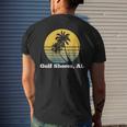 Gulf Shores Alabama Retro Vintage Palm Tree Beach Men's T-shirt Back Print Gifts for Him