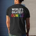 GuncleProud Of My Gay Uncle Worlds Okayest Guncle Mens Back Print T-shirt Gifts for Him