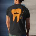 Halloween Spooky Dentist Tooth O Lantern Dental Assistant Mens Back Print T-shirt Gifts for Him