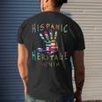 Hand National Hispanic Heritage Month All Countries Flag Men's T-shirt Back Print Gifts for Him