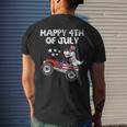 Happy 4Th Of July Dinosaur Monster Truck Toddler Boys Kids Mens Back Print T-shirt Gifts for Him