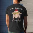 Happy Friendsgiving Thanksgiving Turkey Friends Men's T-shirt Back Print Gifts for Him