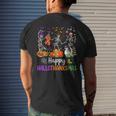 Happy Hallothanksmas Dancing Skeleton Halloween Thanksgiving Men's T-shirt Back Print Gifts for Him