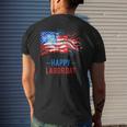 Happy Labor Day Fireworks And American Flag Labor Patriotic Men's T-shirt Back Print Gifts for Him