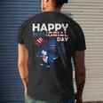 Happy Memorial Day 4Th Of July Dinosaur American Flag Hat Men's Back Print T-shirt Gifts for Him