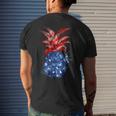 Hawaiian Pineapple American Flag 4Th Of July Patriotic Mens Back Print T-shirt Gifts for Him