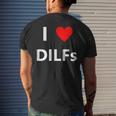 I Heart Love Dilfs Adult Sex Lover Hot Dad Hunter Men's Back Print T-shirt Gifts for Him