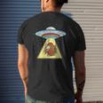 Hedgehog Playing Bagpipe Ufo Abduction Men's T-shirt Back Print Gifts for Him