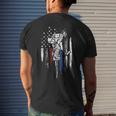Hockey Goalie American Flag Patriotic Usa 4Th Of July Gift Mens Back Print T-shirt Gifts for Him