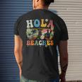 Hola Beaches Groovy Retro Funny Beach Vacation Summer Vacation Funny Gifts Mens Back Print T-shirt Gifts for Him