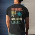 Husband Dad Pot Smoking Legend Weed Dad Smoker Fathers Day Mens Back Print T-shirt Gifts for Him